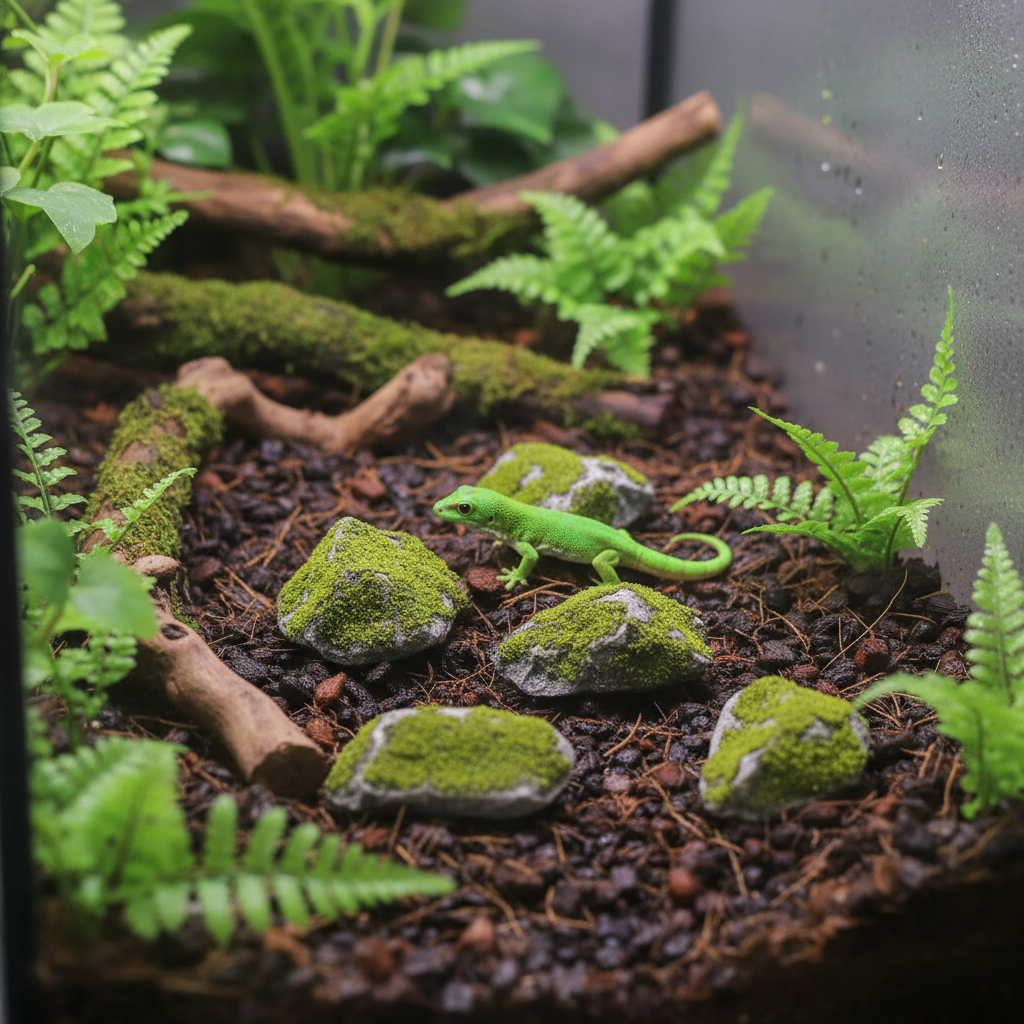 Lot de 4 pièces effet mousse pour terrarium gecko