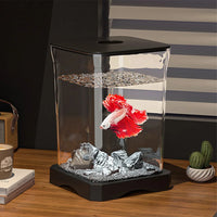 Détail de l'ouverture de nourrissage du kit aquarium
