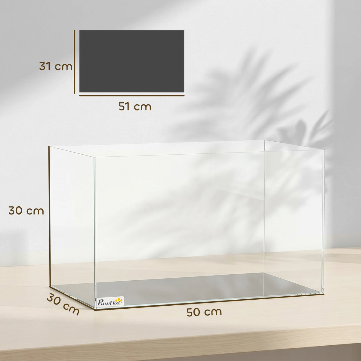 Détail du verre ultra-transparent de l'aquarium