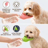 Gourde pliable pour chien et chat - Repas et hydratation faciles en toutes circonstances