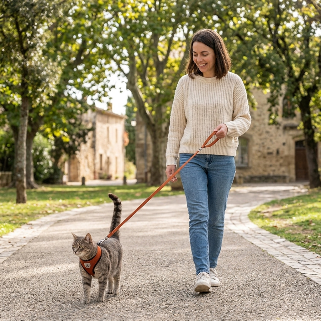Harnais réfléchissant et en maille respirante pour chien et chat - Promenades sûres et confortables