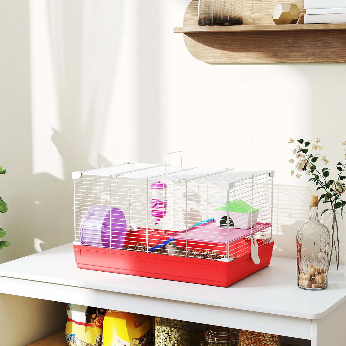 Cage hamster 2 niveaux, vue d'ensemble
