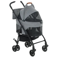Poussette pliable pour chien et chat bleue