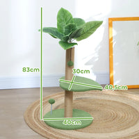 Arbre à chat en jute avec balles de jeu suspendues