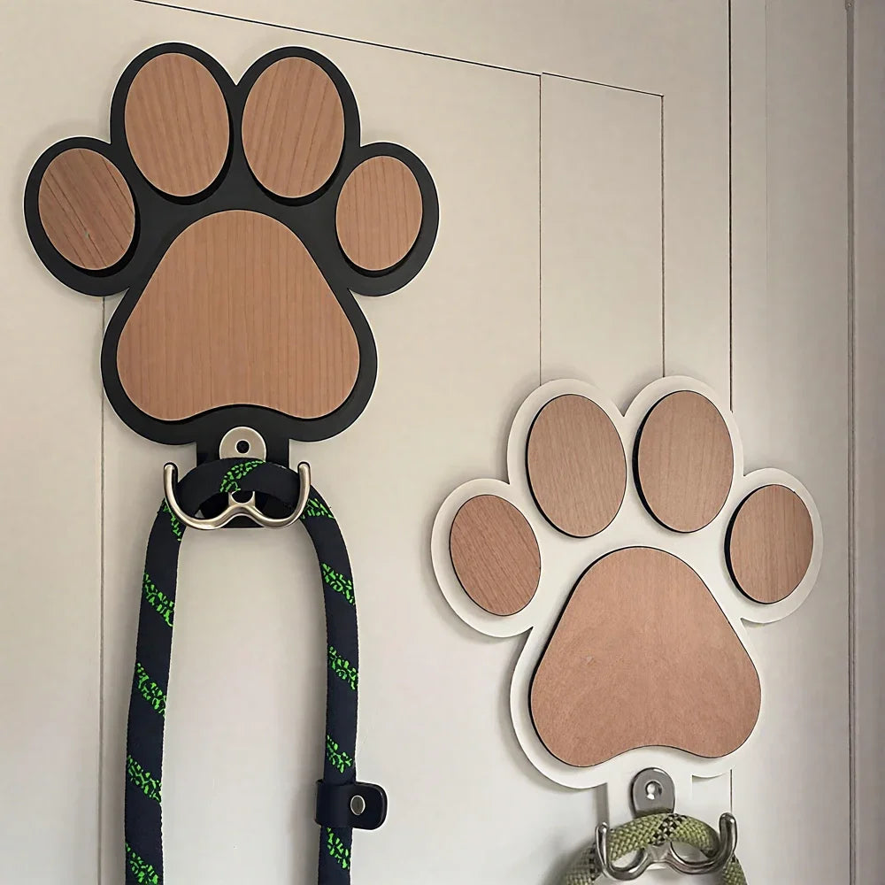 Porte-laisse mural en bois pour chien - vue d'ensemble