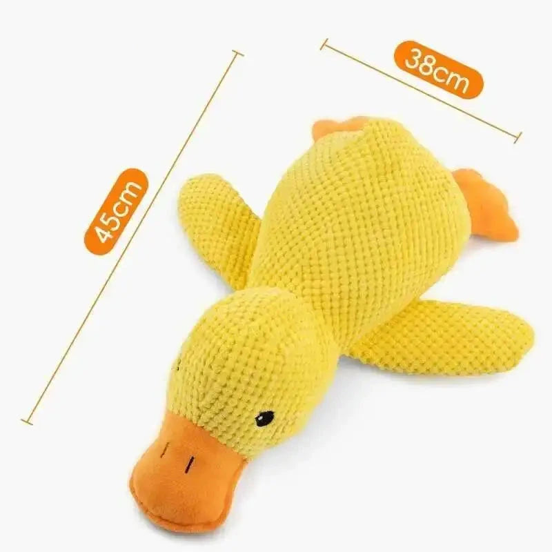 Pet Plush Toy Dog Calming Duck Companion Sleeping Duck Toys Chew Toy Durable Squeaky for Puppy Pet Teeth Cleaning Chew Pet Toy