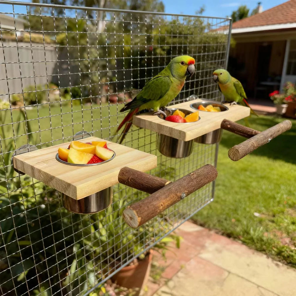 Support en bois pour oiseau - petit format