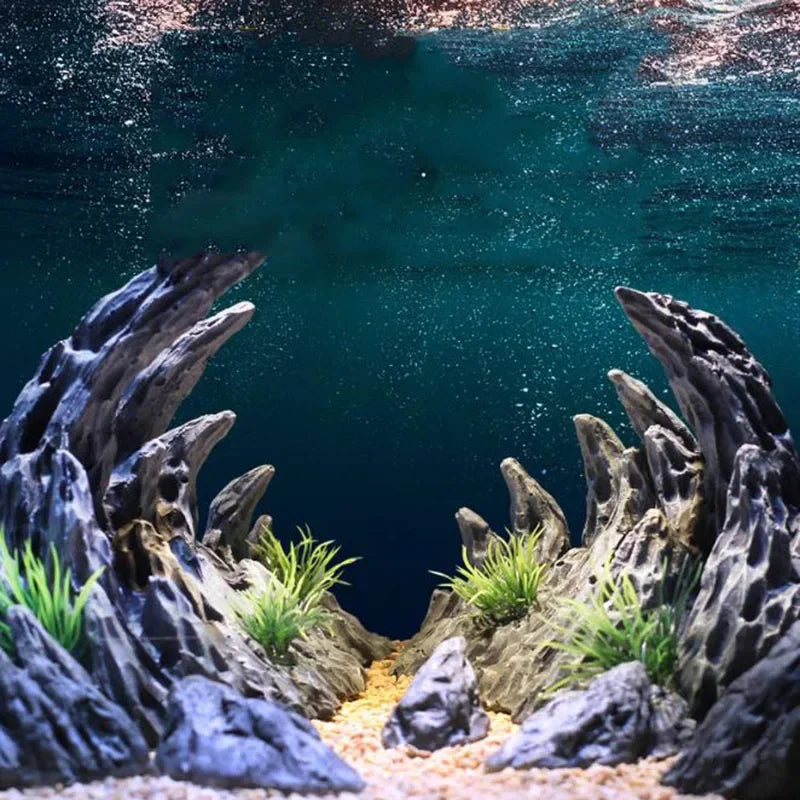 Détail de l'effet roche du décor canyon en résine