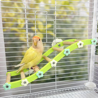 Pont fleuri pour cage à oiseau - détail du décor floral