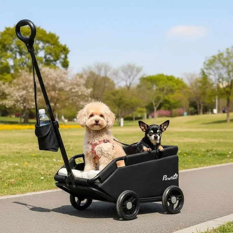 Chariot de balade pour chien et chat, vue d'ensemble