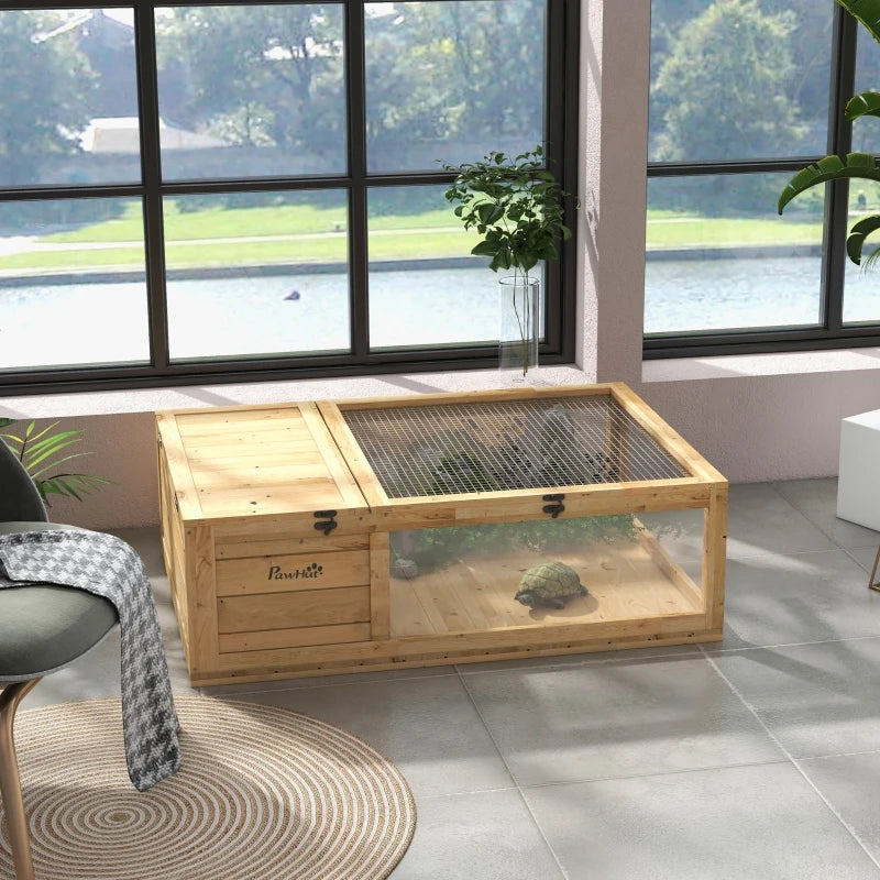 Enclos en bois massif pour tortue, dimensions indicatives