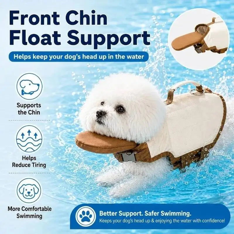 Gilet de flottaison pour chien avec poignée de portage