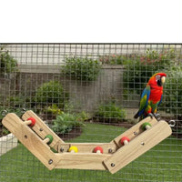 Jouet pliable en bois pour oiseau - vue d'ensemble
