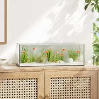 Aquarium en verre avec espace de rangement intégré
