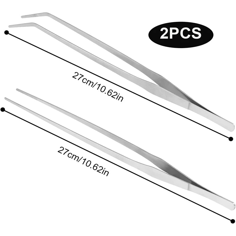 Pinces en acier inoxydable pour aquarium et terrarium