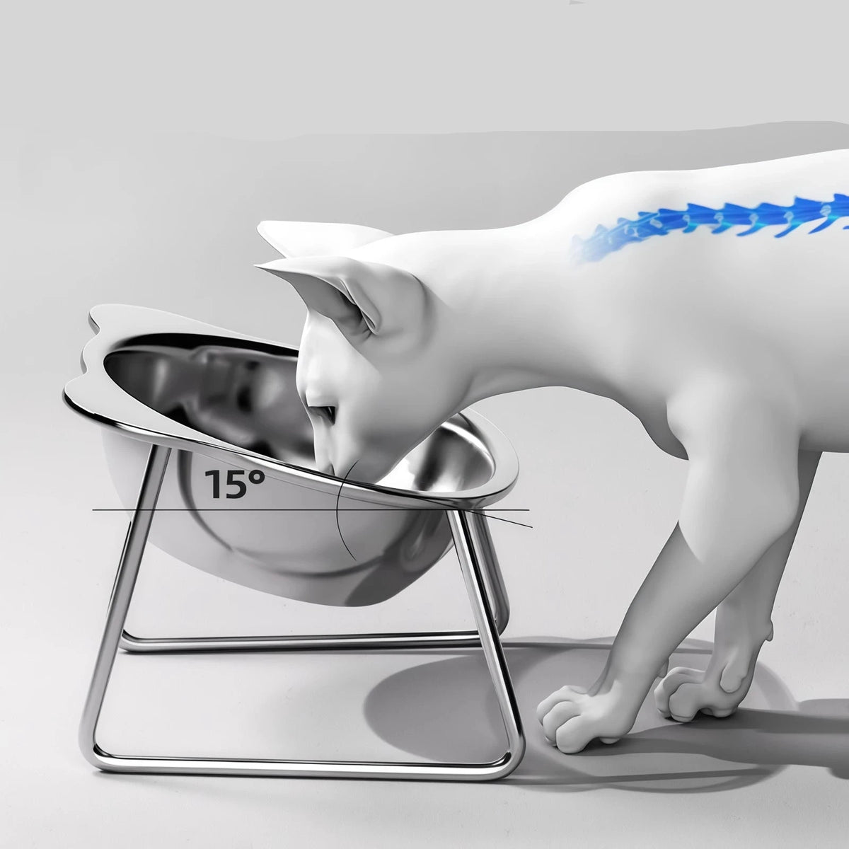Gamelle inox pour chat - vue de face