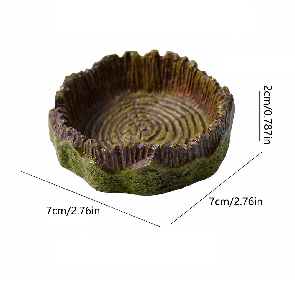 Gamelle reptile forme souche d'arbre, échelle de taille