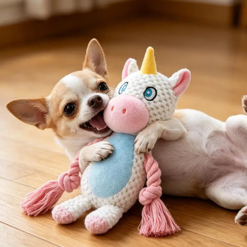 Jouet peluche indestructible pour chien en situation, vue 2