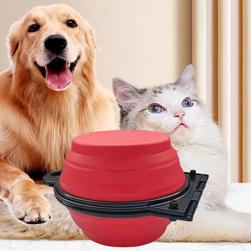 Gamelle pliable pour chien repliée pour le transport