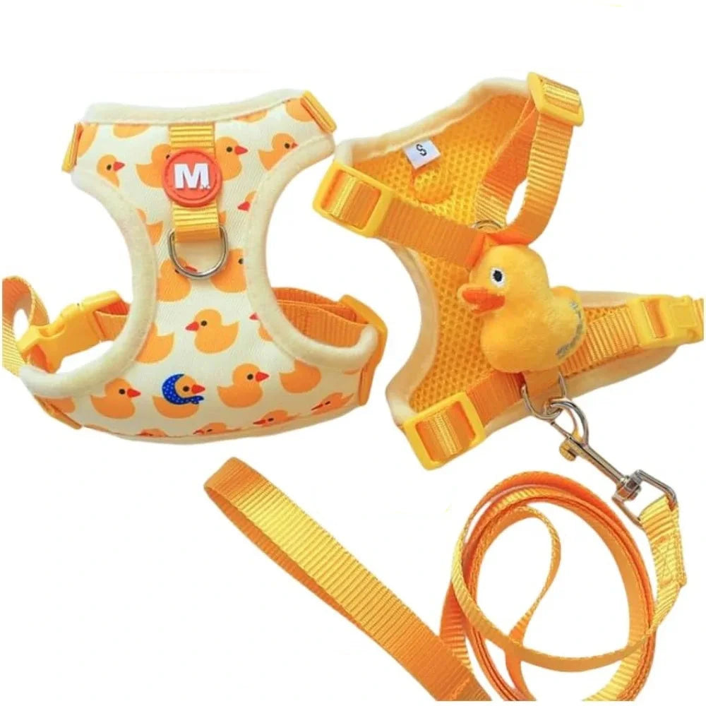 Harnais motif canard jaune - vue de face