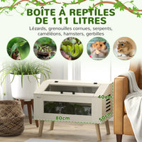 Terrarium en verre 111L, vue de profil
