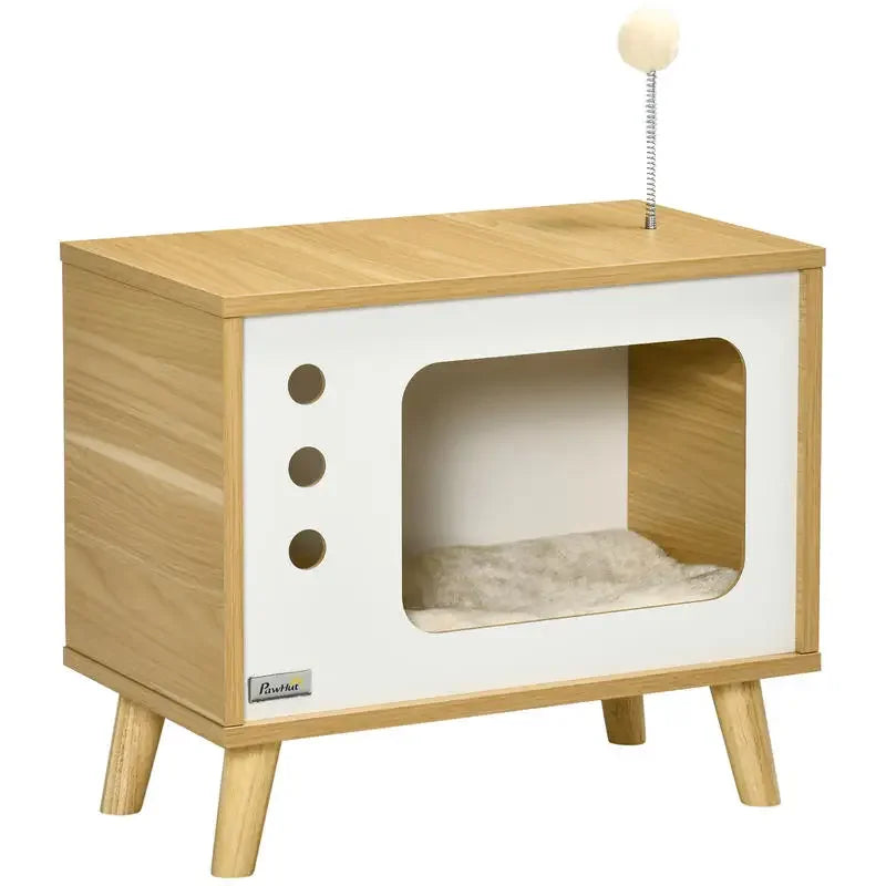 Maisonnette pour chat design téléviseur rétro