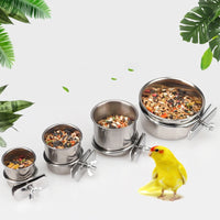 Gamelle à pince en inox pour oiseau - vue d'ensemble