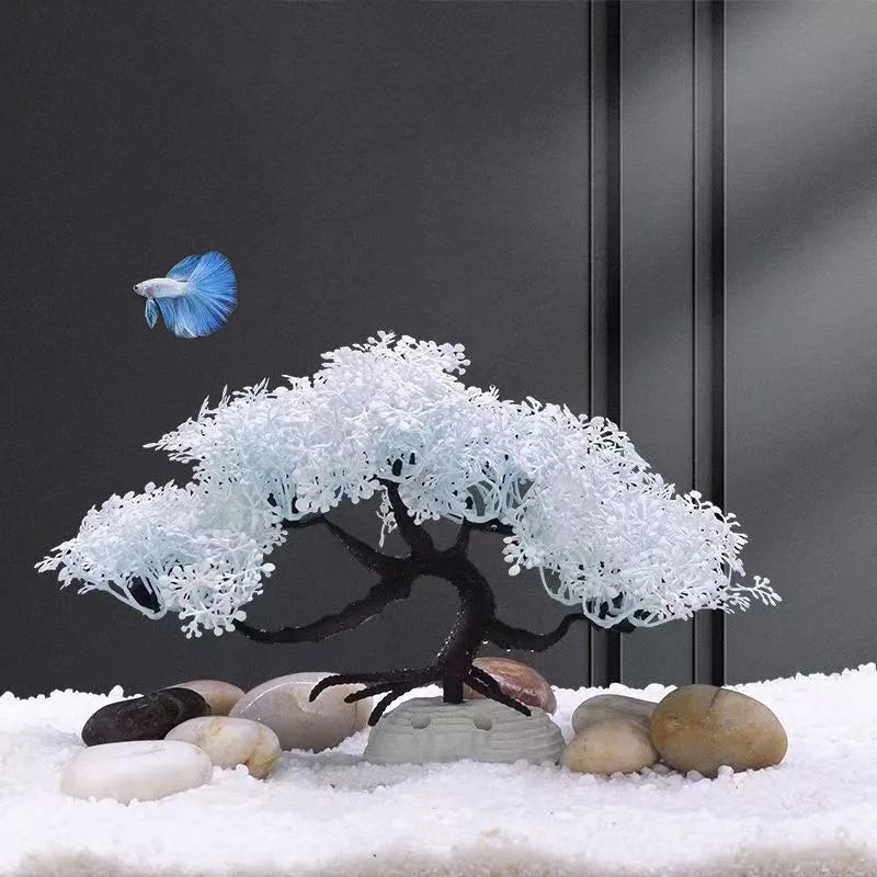 Plante artificielle installée dans un aquarium