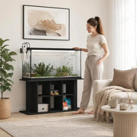 Meuble d'aquarium en bois multi-niveaux - vue d'ensemble