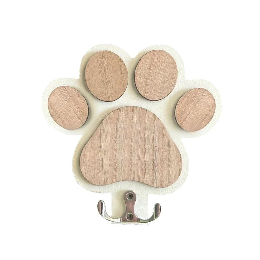 Porte-laisse mural en bois pour chien - vue de face