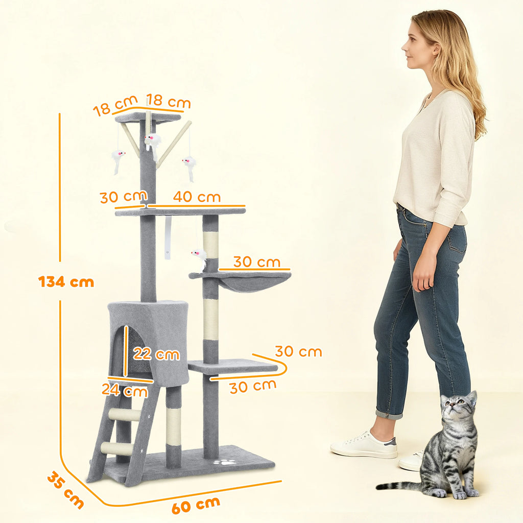 Tour de jeu arbre à chat - kennel intégré
