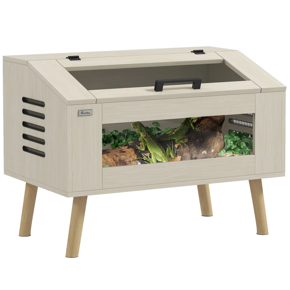 Terrarium en verre 111L pour reptiles, vue d'ensemble