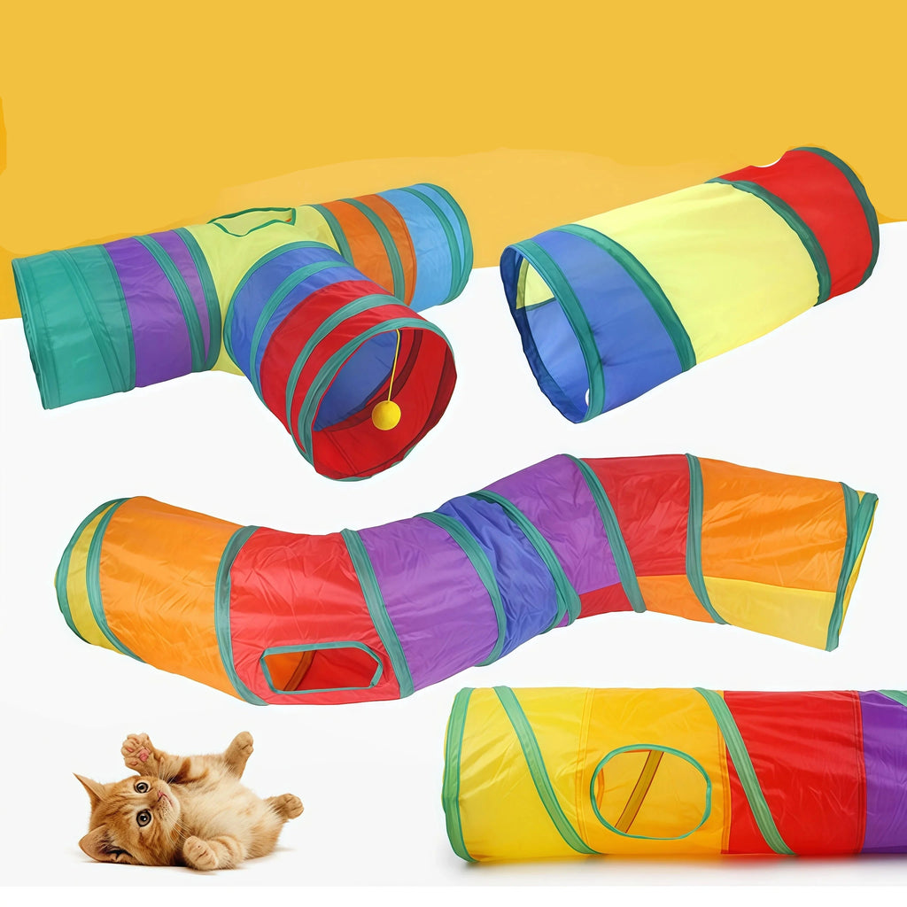 Jouet tunnel pliable pour chat - vue d'ensemble