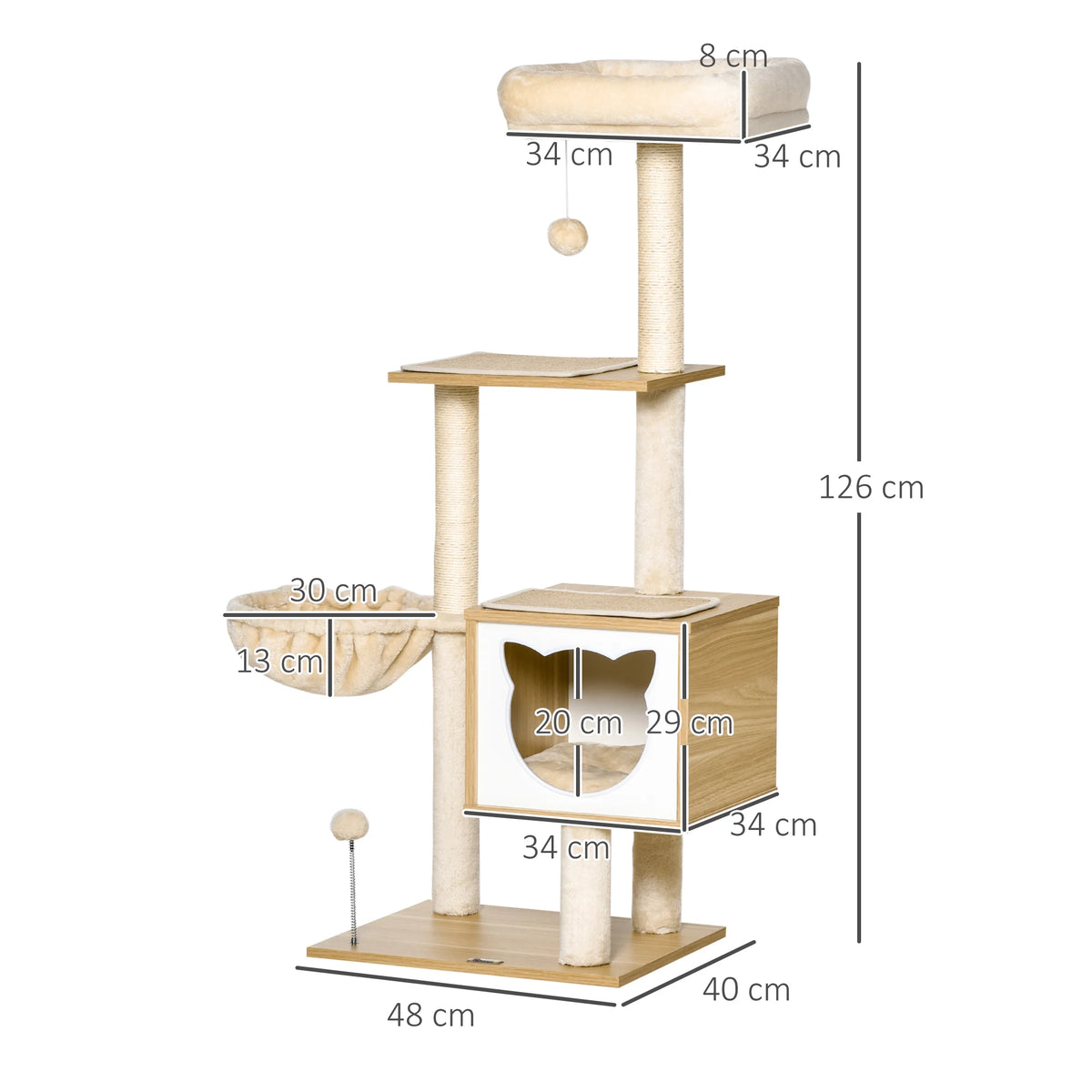 Panier niche en sisal pour chat, vue de côté