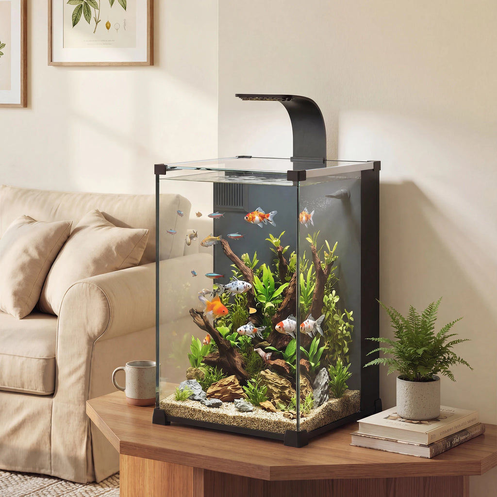 Nano-aquarium 36 litres avec filtre et éclairage LED intégrés