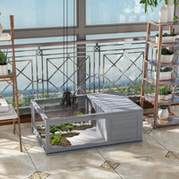 Enclos pour tortue - vue de face du double compartiment