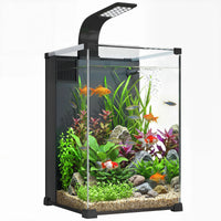 Détail du filtre et de la pompe du nano-aquarium