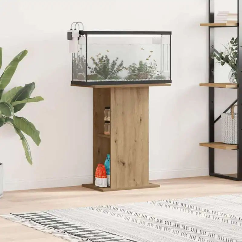 Meuble d'aquarium minimaliste en bois, coloris blanc