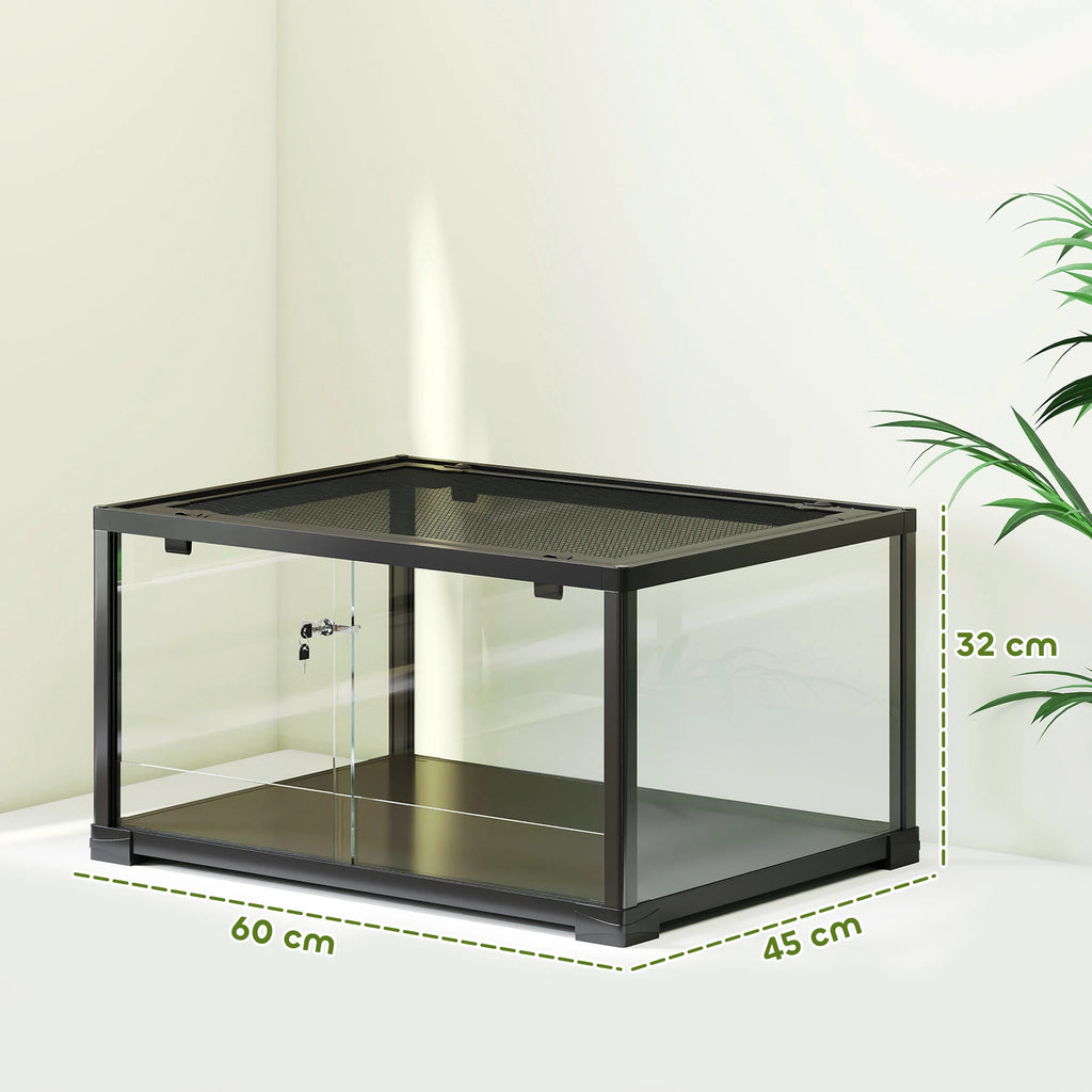 Terrarium en verre 86L, vue de face