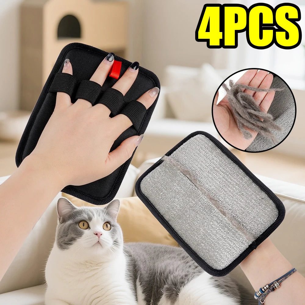 Gants de toilettage double face pour chien et chat