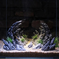 Décor canyon en résine pour aquarium, lot de 2, vue d'ensemble