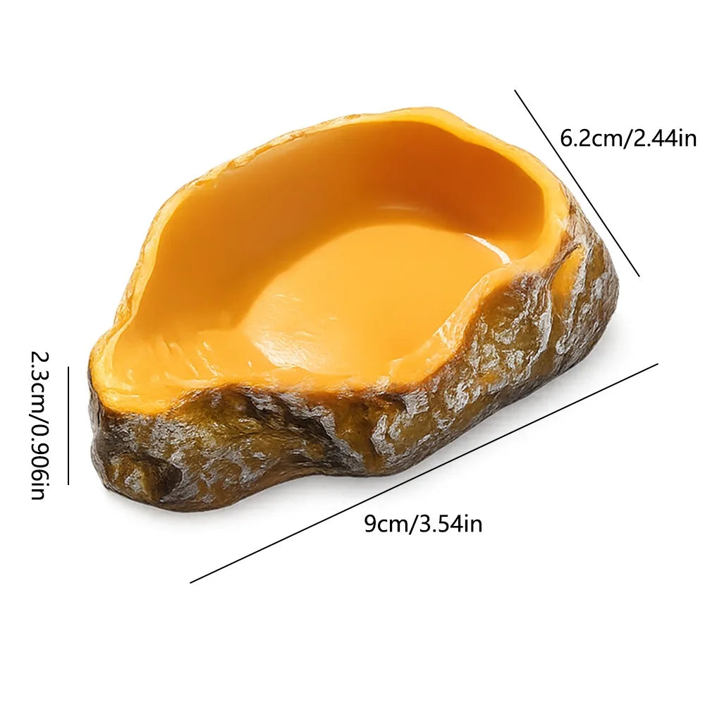 Gamelle reptile forme souche d'arbre, vue de profil