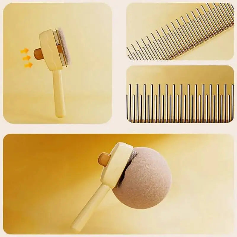 Brosse utilisée sur le pelage d'un chien