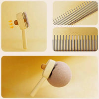 Brosse utilisée sur le pelage d'un chien