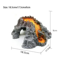 Volcan décoratif pour aquarium - détail du raccord pompe à air