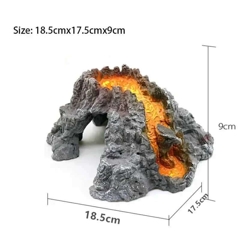 Volcan décoratif pour aquarium - détail du raccord pompe à air