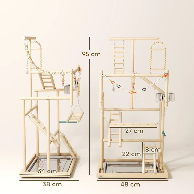 Perchoir 4 niveaux pour perroquet - échelle et balançoire