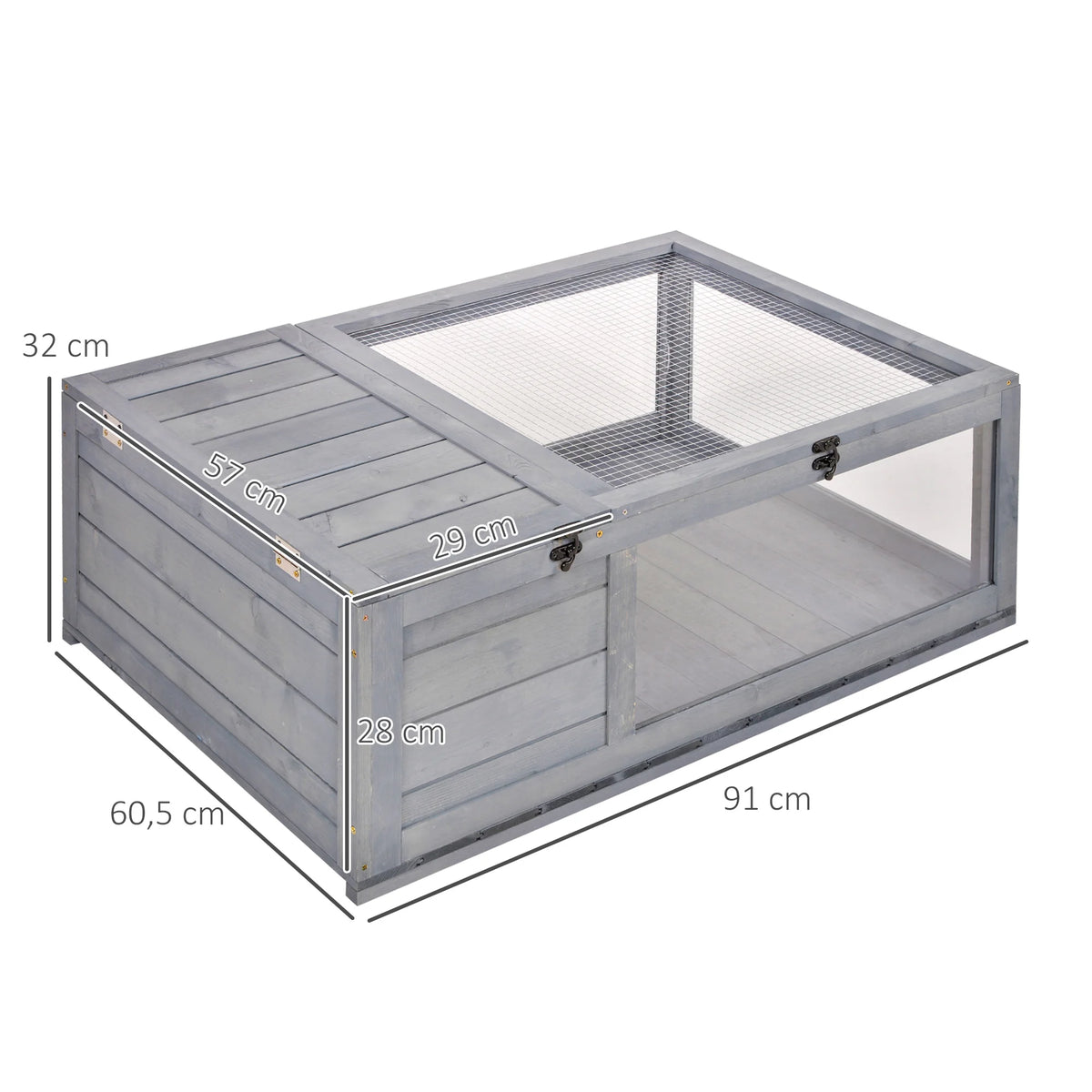 Enclos pour tortue - détail de la structure fermée