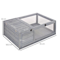 Enclos pour tortue - détail de la structure fermée