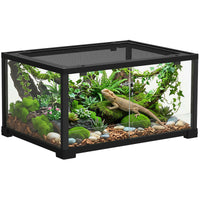 Terrarium en verre noir 86L pour reptiles et hamsters